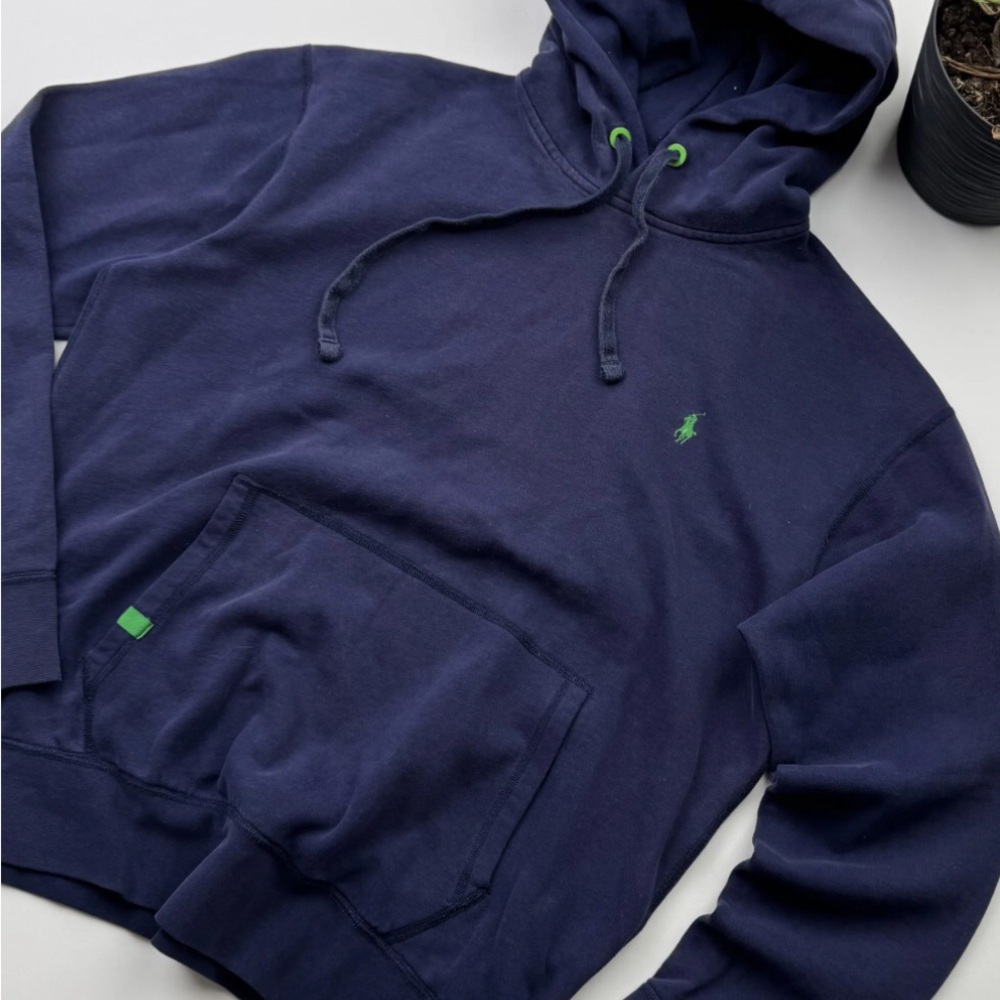 Polo‎ Ralph Lauren Deep Blue Hoodie with Green Accents preloved